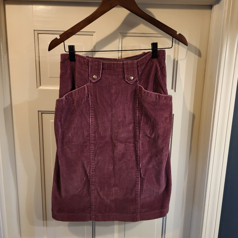Vintage Liz Sport Plum Corduroy Skirt Size 6